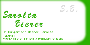sarolta bierer business card